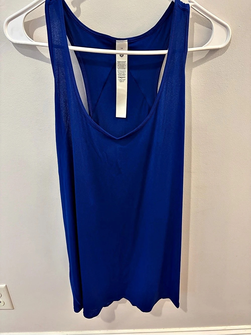 lululemon Essential Tank Pleated Tank in Blue Size 14 NWT
